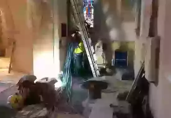 Cables and wires being organised